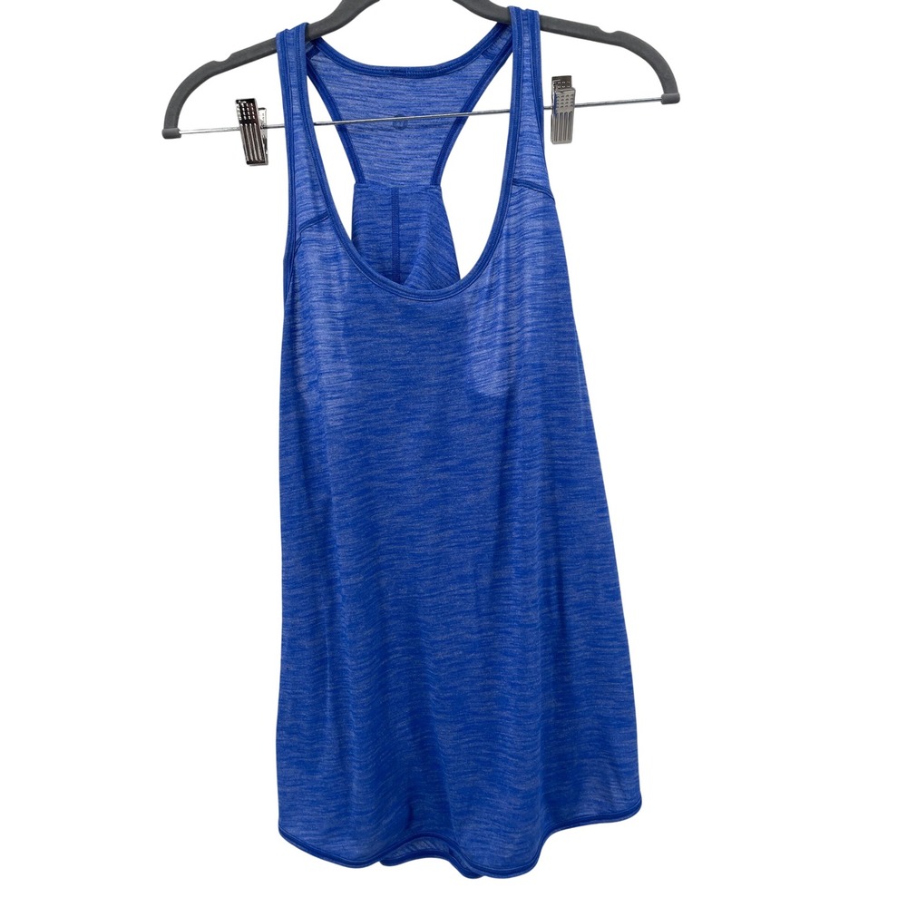 Lululemon Tank Top Womens 4 Blue Space Dye Racerback Yoga Workout